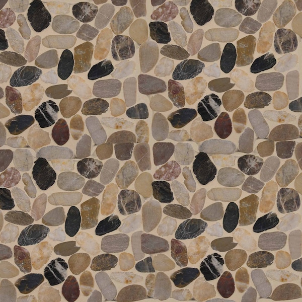 Msi Mix River Rock 12 In. X 12 In. X 10 Mm Tumbled Marble Mesh-Mounted Mosaic Tile, 10PK ZOR-MD-0443 - main
